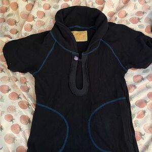 Free People unique sweater with Blue Stitching and pockets